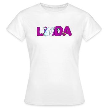 Linda - Frauen T-Shirt - Weiß - Vorne - AI Model Female 172 dark (172cm)