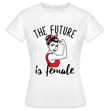 Féminisme Girl Power femmes quota rockabilly shir - T-shirt Femme - blanc - Devant - AI Model Female 172 dark (172cm)