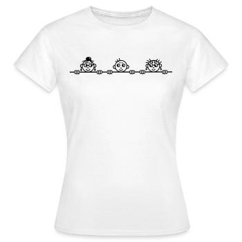 3 neugierige Kinder - Frauen T-Shirt - Weiß - Vorne - AI Model Female 172 dark (172cm)