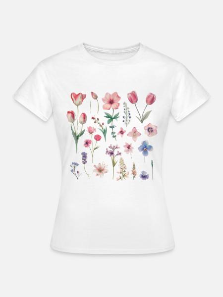 Frühlingsblumen - Frauen T-Shirt - Weiß