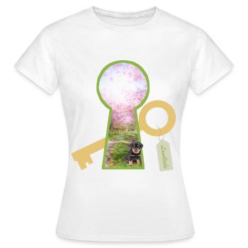 L’amour de la campagne avec le chien - T-shirt Femme - blanc - Devant - AI Model Female 172 dark (172cm)