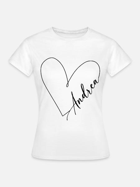 Andrea Name Herzlinie - Frauen T-Shirt - Weiß