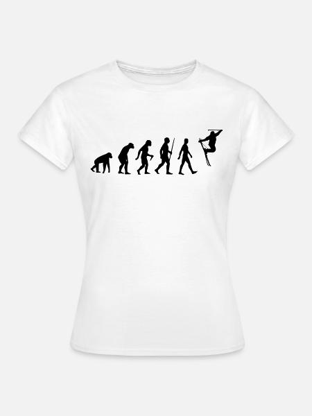 Evolution - Ski Freestyle, Wintersport, Schnee - Frauen T-Shirt - Weiß
