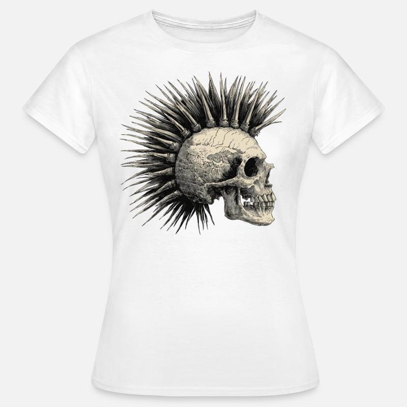 Horror Punk Zombie Mohawk - Maglietta da donna - bianco