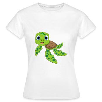 Petite tortue verte bébé tortue de mer - T-shirt Femme - blanc - Devant - AI Model Female 172 dark (172cm)