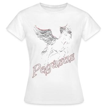 Pegasus! Das fliegende Pferd! - Frauen T-Shirt - Weiß - Vorne - AI Model Female 172 dark (172cm)