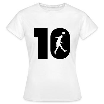 Maillot numéro 10 du joueur de football - T-shirt Femme - blanc - Devant - AI Model Female 172 dark (172cm)