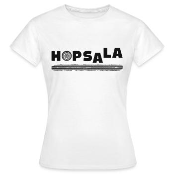 Un drôle de pneu de voiture disant Hopsala - T-shirt Femme - blanc - Devant - AI Model Female 172 dark (172cm)