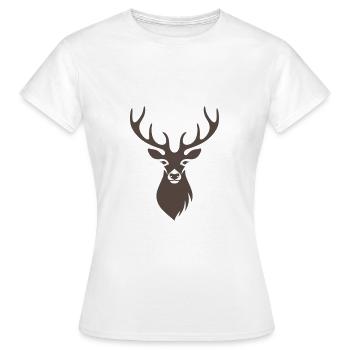 Cerf animal cerf - T-shirt Femme - blanc - Devant - AI Model Female 172 dark (172cm)