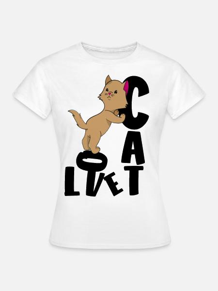 Katze Liebe Mietzekatze - Frauen T-Shirt - Weiß
