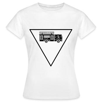 Triangle et pompier - (2) - T-shirt Femme - blanc - Devant - AI Model Female 172 dark (172cm)