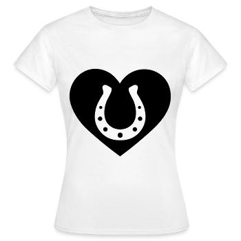 Cœur 1 et Cheval - - T-shirt Femme - blanc - Devant - AI Model Female 172 dark (172cm)
