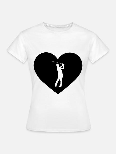 Herz 1 und Golf - - Frauen T-Shirt - Weiß