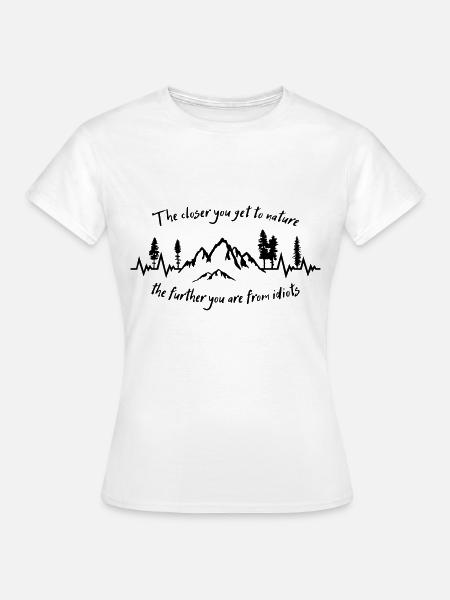 Berg Wandern Natur Lustig - Frauen T-Shirt - Weiß