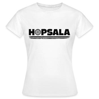 Un drôle de pneu de voiture disant Hopsala - T-shirt Femme - blanc - Devant - AI Model Female 172 dark (172cm)