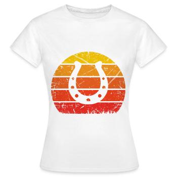 Vintage Soleil et Cheval 2 - - T-shirt Femme - blanc - Devant - AI Model Female 172 dark (172cm)