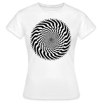 Illusion d’optique en spirale dentelée - T-shirt Femme - blanc - Devant - AI Model Female 172 dark (172cm)