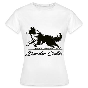 Border Collie – Le chien de troupeau intelligent - T-shirt Femme - blanc - Devant - AI Model Female 172 dark (172cm)