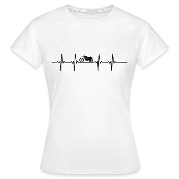 Motorrad Motorcross Herzschlag Silhouette Weiß - Frauen T-Shirt - Weiß - Vorne - AI Model Female 172 dark (172cm)