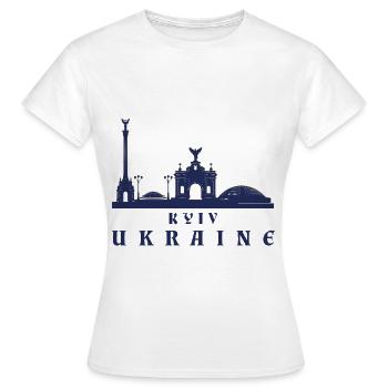 Kiew Skyline Ukraine Kyiv - Frauen T-Shirt - Weiß - Vorne - AI Model Female 172 dark (172cm)