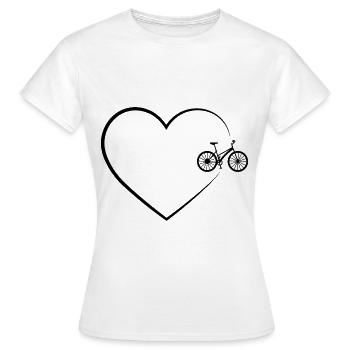 Herz 2 und Fahrrad - - Frauen T-Shirt - Weiß - Vorne - AI Model Female 172 dark (172cm)