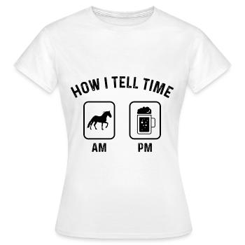 Comment dire l’heure à PM - (2) - T-shirt Femme - blanc - Devant - AI Model Female 172 dark (172cm)