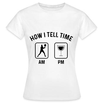 How to say time at PM - - Women's T-Shirt - white - Front - AI Model Female 172 dark (172cm)