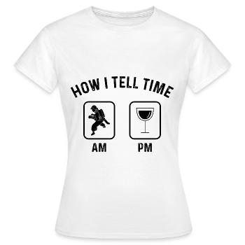 How to say time at PM - - Women's T-Shirt - white - Front - AI Model Female 172 dark (172cm)