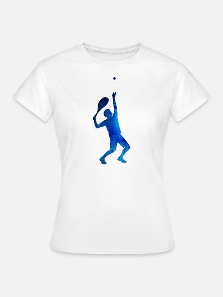 aufschlag, tennis,bunt,graffiti,blau - Frauen T-Shirt - Weiß