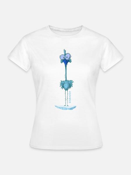 winterschwimmer "crazy eisvogel geht eisbaden" - Dame-T-shirt - hvid