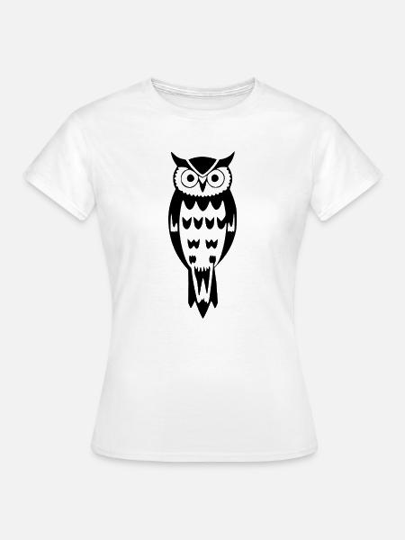 Eule Vogel Geschenk Naturliebhaber Wanderer - Frauen T-Shirt - Weiß
