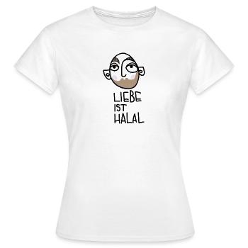LIEBE HALAL - Frauen T-Shirt - Weiß - Vorne - AI Model Female 172 dark (172cm)