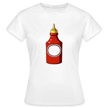 Ketchup Tomate Ketchup Bouteille de Ketchup - T-shirt Femme - blanc - Devant - AI Model Female 172 dark (172cm)