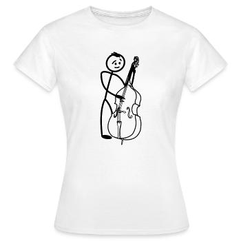 Stickmen contrebasse transparent - T-shirt Femme - blanc - Devant - AI Model Female 172 dark (172cm)