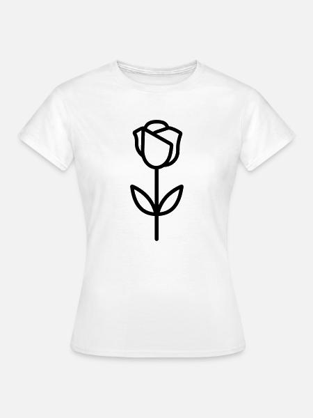 Rosa Blume - Frauen T-Shirt - Weiß