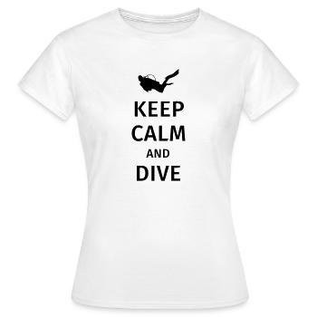 keep calm and dive - Women's T-Shirt - white - Front - AI Model Female 172 dark (172cm)