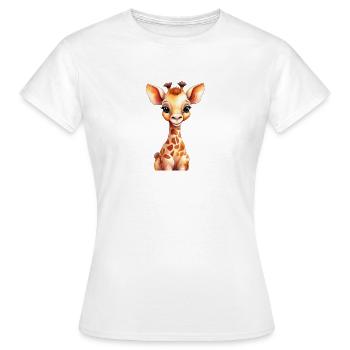 Petite girafe mignonne pour bébés et enfants - T-shirt Femme - blanc - Devant - AI Model Female 172 dark (172cm)