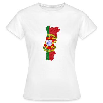 Portugal Flag Polygon Outline Faro Lisbon Porto - Women's T-Shirt - white - Front - AI Model Female 172 dark (172cm)