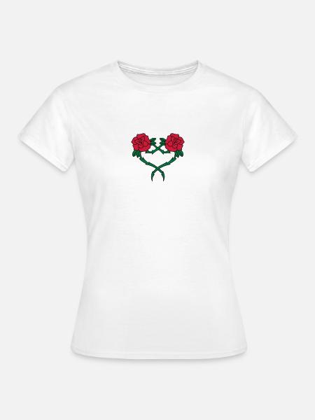 Rose Flower Heart 2 3c - Women's T-Shirt - white