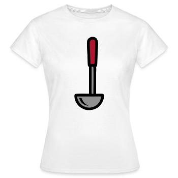 Chef de restaurant de cuisine de soupe à louches - T-shirt Femme - blanc - Devant - AI Model Female 172 dark (172cm)