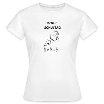 MEIN 1. Schultag - Frauen T-Shirt - Weiß - Vorne - AI Model Female 172 dark (172cm)