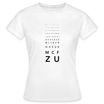 Echelle de Monoyer - T-shirt Femme - blanc - Devant - AI Model Female 172 dark (172cm)