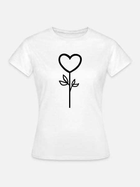 Rosa Blume - Frauen T-Shirt - Weiß