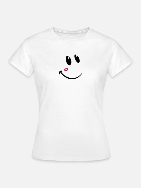 smiley kiss - Frauen T-Shirt - Weiß