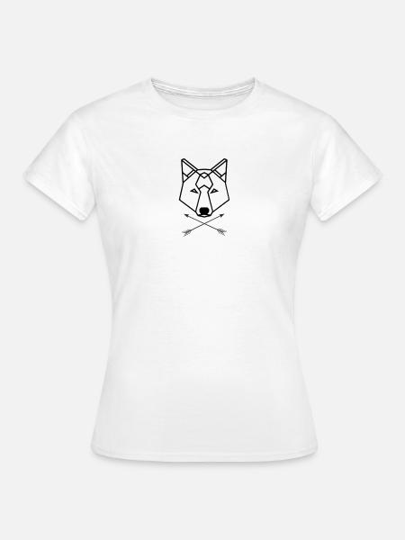 Wolf Design modern geometric Wolfliebe - Frauen T-Shirt - Weiß