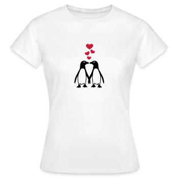 Manchot - T-shirt Femme - blanc - Devant - AI Model Female 172 dark (172cm)