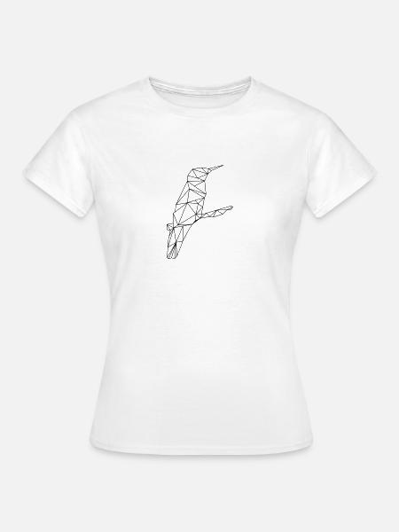 Low Poly Art - Kolibri - Frauen T-Shirt - Weiß
