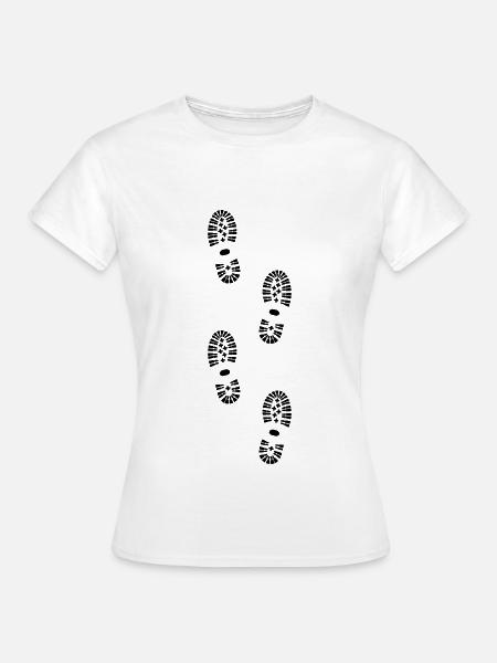 Footprints, hiking (super cheap) - T-shirt Femme - blanc