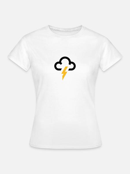 weather symbol thunder lightning cloud icon - Women's T-Shirt - white