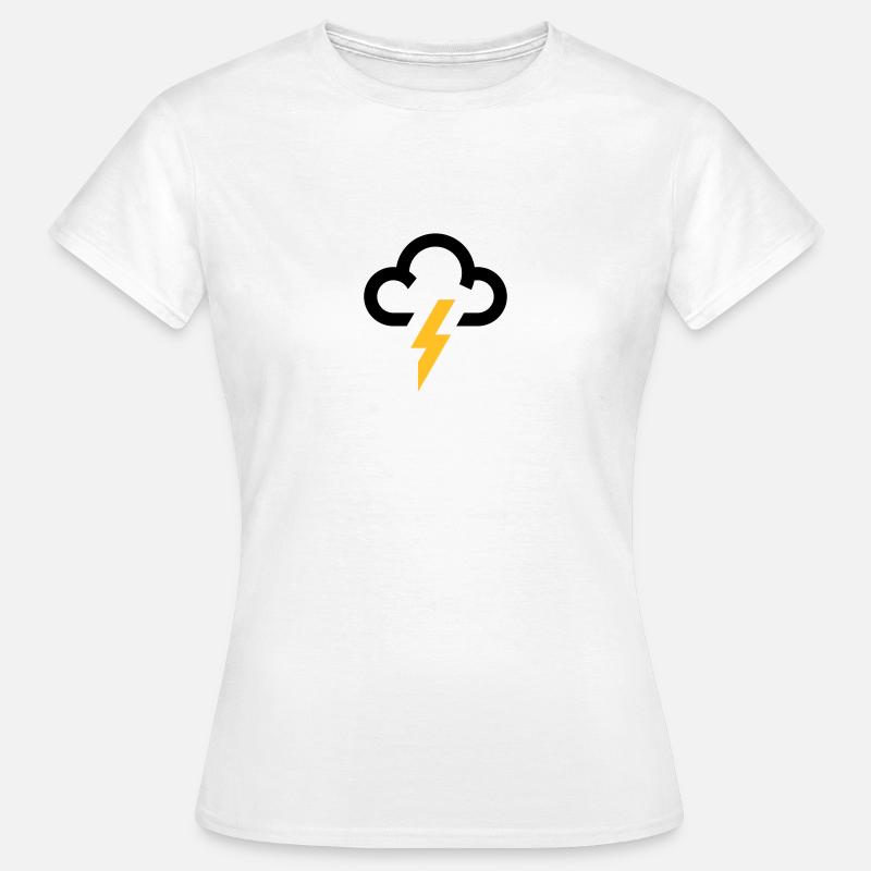 weather symbol thunder lightning cloud icon - Women's T-Shirt - white